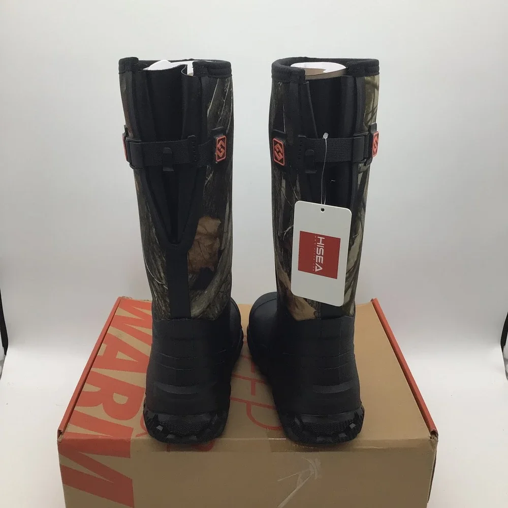 HISEA Mens Camo‎ Hunting Boots Waterproof Insulated Rubber Neoprene Size 8 NEW